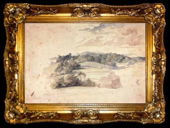 framed  Anthony Van Dyck Hilly landscape with trees (mk03), ta009-2